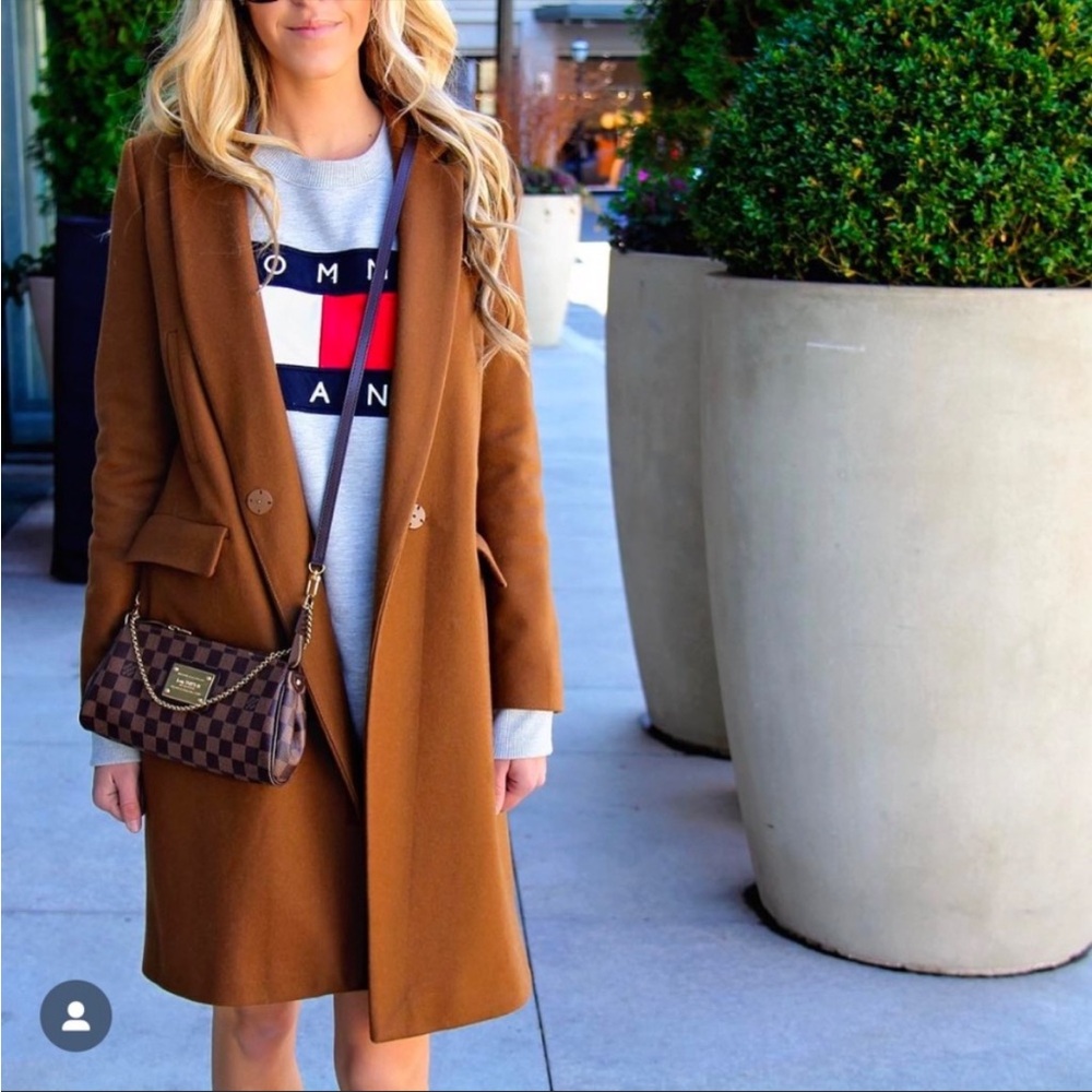 Zara brown pea coat -NWOT